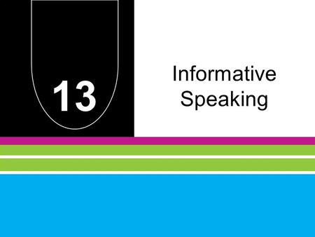 13 Informative Speaking.  Presenting a speech in which the speaker seeks to deepen understanding, raise awareness, or increase knowledge about a topic.