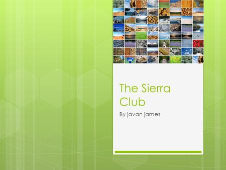 The Sierra Club By javan james. What are their aims?  To explore, enjoy, and protect the wild places of the earth;  To practice and promote the responsible.