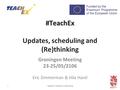 #TeachEx #TeachEx Updates, scheduling and (Re)thinking Groningen Meeting 23-25/05/2106 Eric Zimmerman & Hila Harel TeachEx: Timeline’s rethinking1.