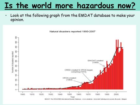 Is the world more hazardous now?