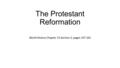 The Protestant Reformation