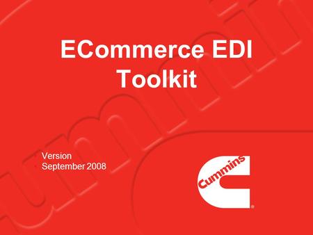 ECommerce EDI Toolkit Version September 2008. 2 What is EDI? EDI stands for Electronic Data Interchange EDI is the electronic exchange of business data.