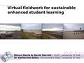 Virtual fieldwork for sustainable enhanced student learning Simon Davis & David Barrett – ELDT, University of York Dr Katherine Selby –Environment Dept,