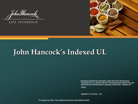 Insurance products are issued by: John Hancock Life Insurance Company (U.S.A.), Boston, MA 02116 (not licensed in New York) and John Hancock Life Insurance.