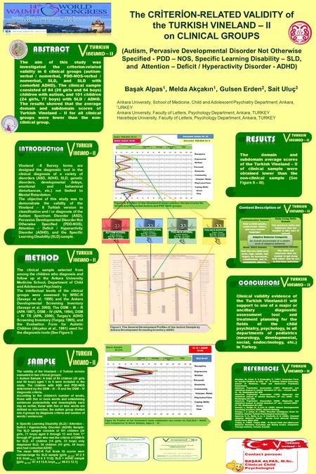 The CRİTERİON-RELATED VALIDITY of the TURKISH VINELAND – II on CLINICAL GROUPS (Autism, Pervasive Developmental Disorder Not Otherwise Specified - PDD.