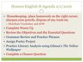 Honors English II Agenda 2/1/2016