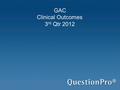 GAC Clinical Outcomes 3 rd Qtr 2012. Survey Overview.