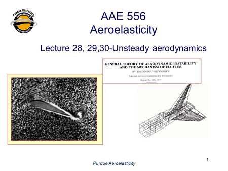 AAE 556 Aeroelasticity Lecture 28, 29,30-Unsteady aerodynamics 1 Purdue Aeroelasticity.