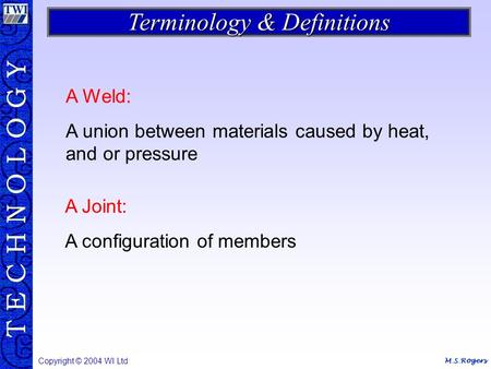 Terminology & Definitions