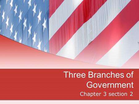 Three Branches of Government Chapter 3 section 2.