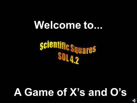 Welcome to... A Game of X’s and O’s. 789 456 123.