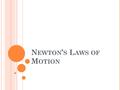 N EWTON ’ S L AWS OF M OTION. N EWTON ’ S L AWS BASED ON F ORCES Newton stated: Forces exist in pairs (its impossible for a single force to act on an.