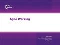 Agile Working Mitra Janes Head of Diversity & Inclusion 12 th May 2016.