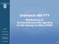 Ordinance 480-YYY Modifications to Zoning Ordinance 480 regarding On-Site Sewage Facilities (OSSF)