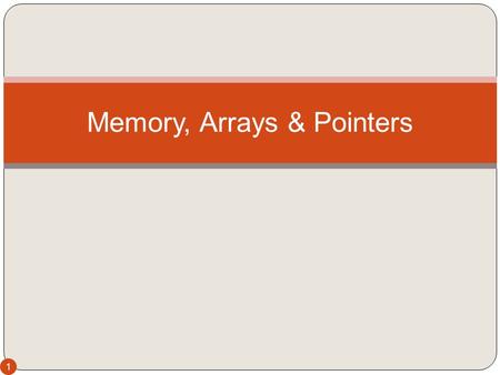 1 Memory, Arrays & Pointers. Memory 2 int main() { char c; int i,j; double x; cijx.