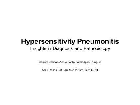 Figure 1. Proposed mechanisms in the pathogenesis of hypersensitivity pneumonitis. exaggerated immune reaction activation of the fibroblast accumulation.