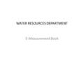 WATER RESOURCES DEPARTMENT