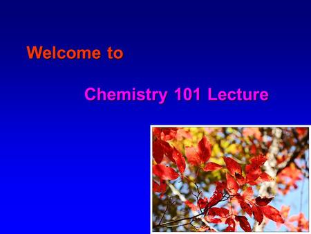 Welcome to Chemistry 101 Lecture. About Your Instructor Name: Qiquan (Joshua) Wang   Phone: 857-6548 (lab), 857-6547.