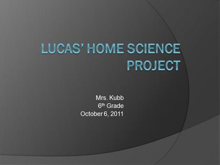 Lucas’ home science project