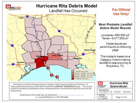 Information provided on this page displays a Category 3 storm making landfall near Port Arthur, TX. These projections are based on information from the.