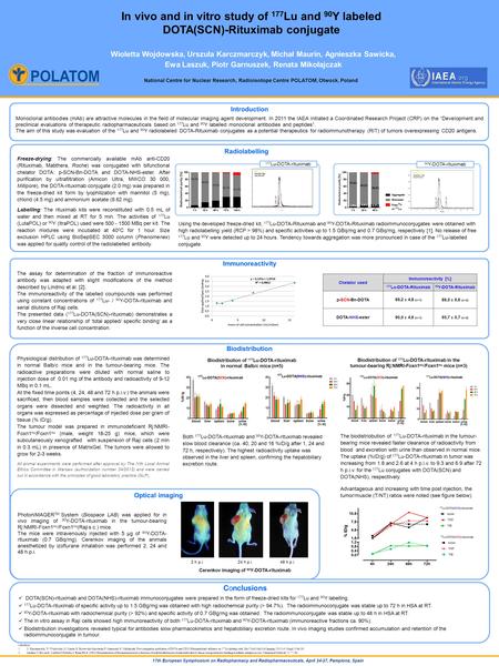 17th European Symphosium on Radiopharmacy and Radiopharmaceuticals, April 24-27, Pamplona, Spain In vivo and in vitro study of 177 Lu and 90 Y labeled.