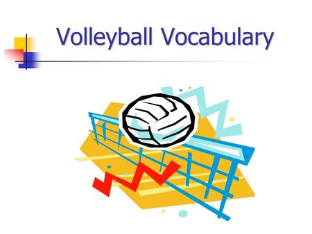 Volleyball Vocabulary