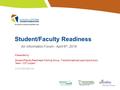 Student/Faculty Readiness An Information Forum - April 6 th, 2016 Presented by: Student/Faculty Readiness Working Group - Transformational Learning Advisory.