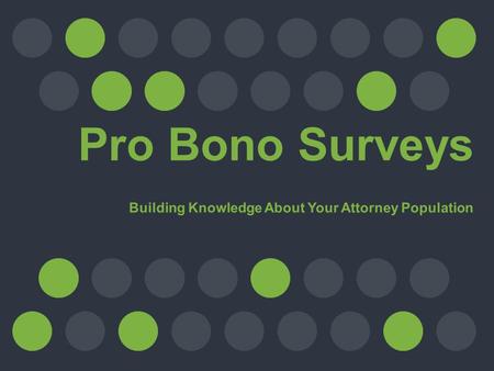 In 2004, the Standing Committee on Pro Bono and Public Service commissioned the first ever pro bono empirical study to measure attorney pro bono activity.