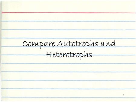 1 Compare Autotrophs and Heterotrophs. 2 Autotrophs make their own food but heterotrophs cannot. Plants are autotrophs while animals are heterotrophs.