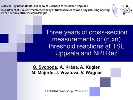 Three years of cross-section measurements of (n,xn) threshold reactions at TSL Uppsala and NPI Řež O. Svoboda, A. Krása, A. Kugler, M. Majerle, J. Vrzalová,