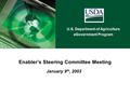 U.S. Department of Agriculture eGovernment Program Enabler’s Steering Committee Meeting January 9 th, 2003.