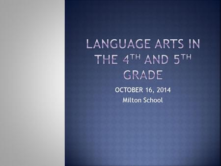 OCTOBER 16, 2014 Milton School. Decoding Inferential Comprehension Critical Comprehension Love of Reading Literal Comprehension Word Study, Vocabulary,