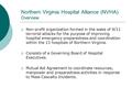 Northern Virginia Hospital Alliance (NVHA) Overview  Non-profit organization formed in the wake of 9/11 terrorist attacks for the purpose of improving.