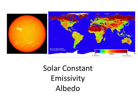 Solar Constant Emissivity Albedo