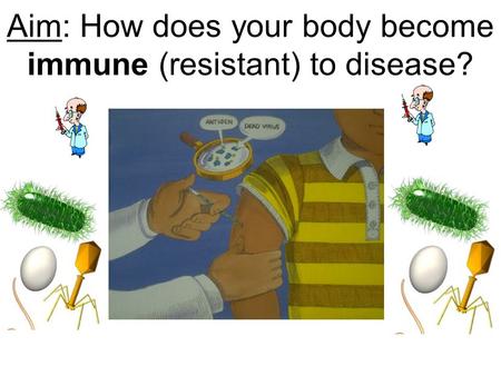 Aim: How does your body become immune (resistant) to disease?