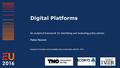 Digital Platforms An analytical framework for identifying and evaluating policy options Pieter Nooren European Consumer and Competition Day, Amsterdam,