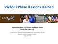 SWASH+ Phase I Lessons Learned Impressions from 4 US-based staff from Emory University and CARE Leslie Green, Robert Dreibelbis (Emory University); Brooks.