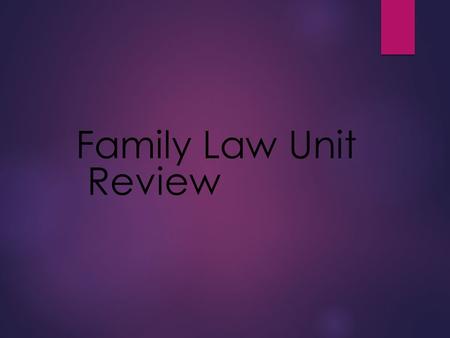 Family Law Unit Review. The Questions MarriageKidsFoster Care & Adoption Separation & Divorce Child Custody $100 $200 $300 $400 $500.