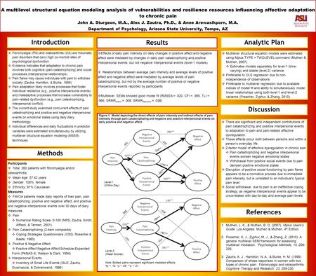 A multilevel structural equation modeling analysis of vulnerabilities and resilience resources influencing affective adaptation to chronic pain John A.