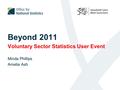 Beyond 2011 Voluntary Sector Statistics User Event Minda Phillips Amelia Ash.