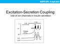 의과학과, 생리학교실 호원경 Excitation-Secretion Coupling: role of ion channels in insulin secretion Metabolism-Excitation Coupling Closure of.