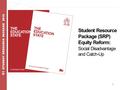 1 01 STUDENT RESOURCE PACKAGE 2016 1 Student Resource Package (SRP) Equity Reform: Social Disadvantage and Catch-Up.