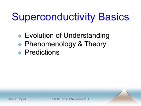 Superconductivity Basics