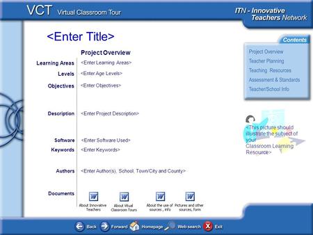  Documents Authors Objectives Software Description Learning Areas Levels.