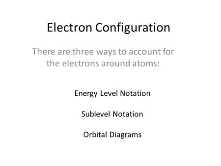 Electron Configuration