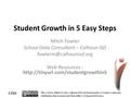 Student Growth in 5 Easy Steps Mitch Fowler School Data Consultant – Calhoun ISD Web Resources -