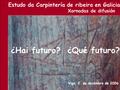 Estudo da Carpintería de ribeira en Galicia Xornadas de difusión Vigo, 2 de decembro de 2006 ¿Hai futuro? ¿Qué futuro?