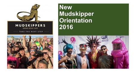 New Mudskipper Orientation 2016. Welcome to Mudskippers The Ten Principles Who We Are (and Not) Sparkle Ponies History Camp Principles MOOP, MOOP, MOOP.