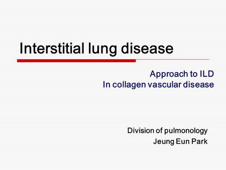 Interstitial lung disease