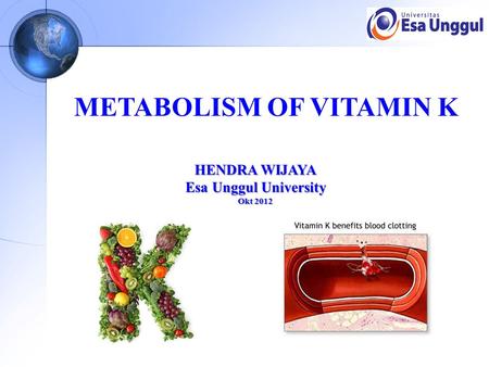 METABOLISM OF VITAMIN K